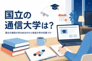 国立の通信大学はあるのか、放送大学の位置づけと学び方を紹介する記事のアイキャッチ