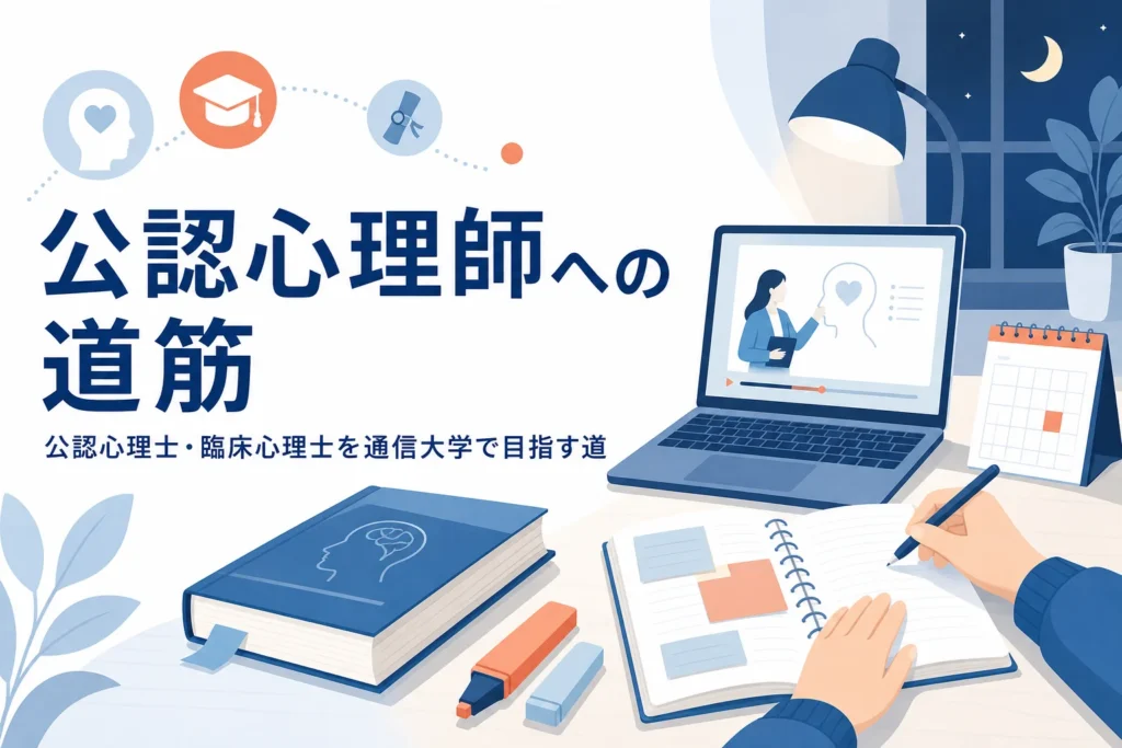 公認心理師と臨床心理士を通信大学から目指す道筋を紹介する記事のアイキャッチ